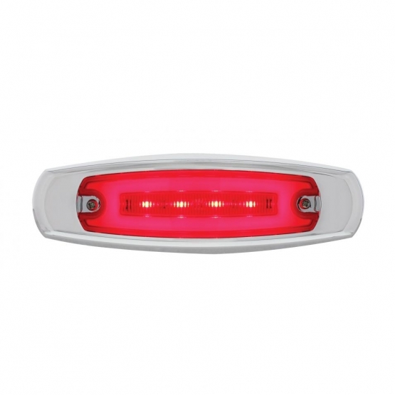 16 LED Rectangular GloLight With Bezel (Clearance/Marker) - Red LED/Red Lens