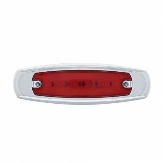 16 LED Rectangular GloLight With Bezel (Clearance/Marker) - Red LED/Red Lens - Thumbnail 2