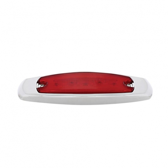 16 LED Rectangular GloLight With Bezel (Clearance/Marker) - Red LED/Red Lens - Thumbnail 3