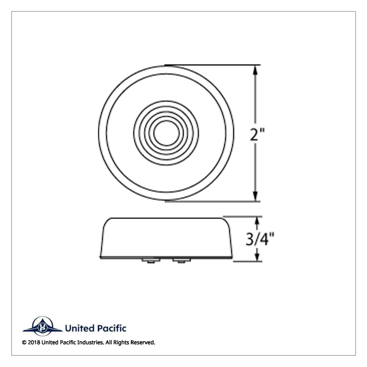 6 LED 2" Round GloLight (Clearance/Marker) - Amber LED/Amber Lens - Thumbnail 6