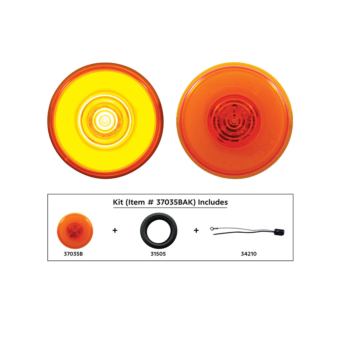 6 LED 2" Round GloLight (Clearance/Marker) - Amber LED/Amber Lens (Kit) - Thumbnail 7