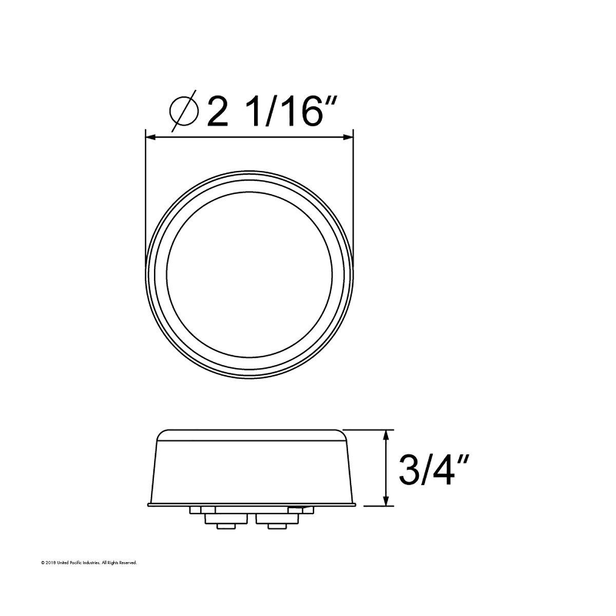 6 LED 2" Round GloLight (Clearance/Marker) - Red LED/Red Lens (Bulk) - Thumbnail 6