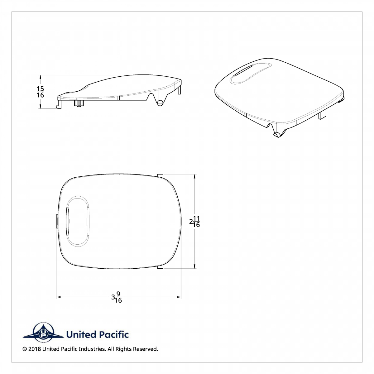 Rectangular Dome Light Lens For 2006+ Peterbilt - Blue - Thumbnail 5