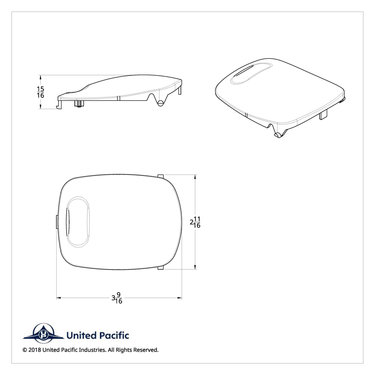 Rectangular Dome Light Lens For 2006+ Peterbilt - Blue - Thumbnail 7