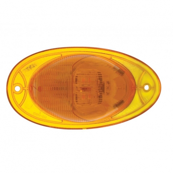 7 LED Turn Signal Light For 2008-2017 Freightliner Cascadia - Dome Lens, Amber LED/Amber Lens - Thumbnail 2