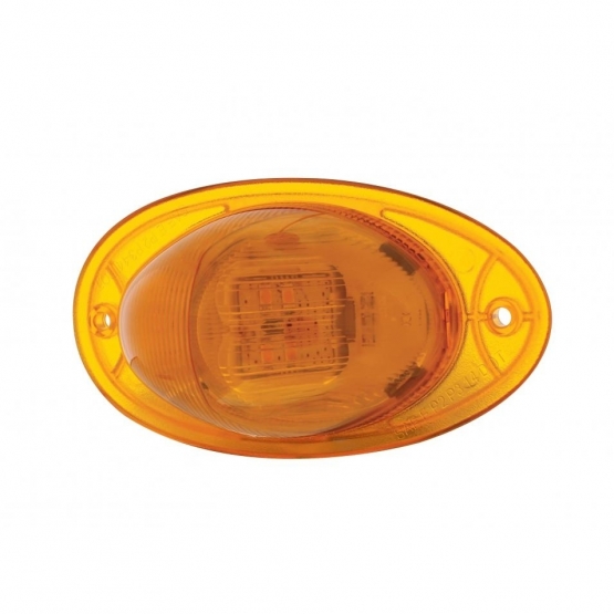 7 LED Turn Signal Light For 2008-2017 Freightliner Cascadia - Dome Lens, Amber LED/Amber Lens - Thumbnail 3