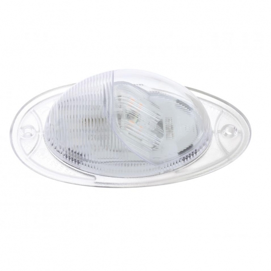 7 LED Turn Signal Light For 2008-2017 Freightliner Cascadia - Dome Lens, Amber LED/Clear Lens - Thumbnail 4