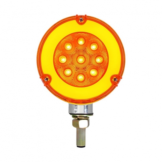54 LED Single Stud Double Face GloLight (Turn Signal) - Amber & Red LED/Amber & Red Lens