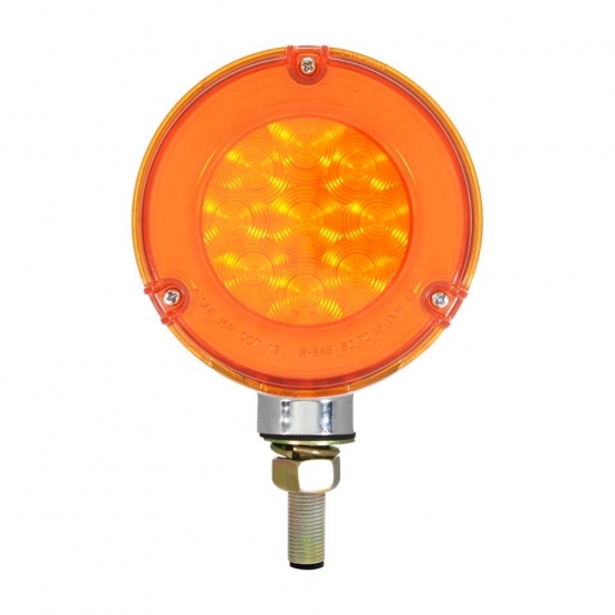 54 LED Single Stud Double Face GloLight (Turn Signal) - Amber & Red LED/Amber & Red Lens - Thumbnail 2