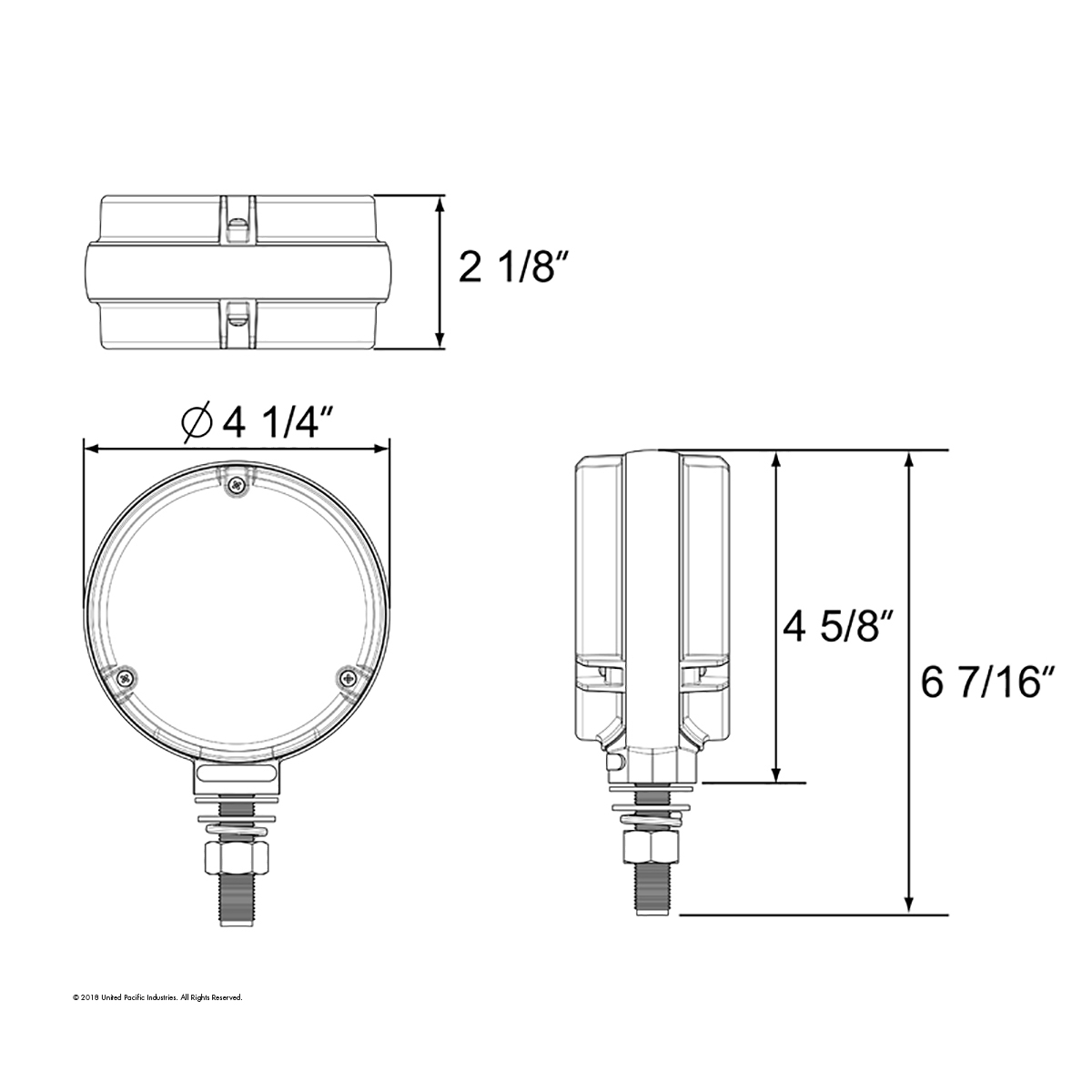 54 LED Single Stud Double Face GloLight (Turn Signal) - Amber & Red LED/Amber & Red Lens - Thumbnail 9