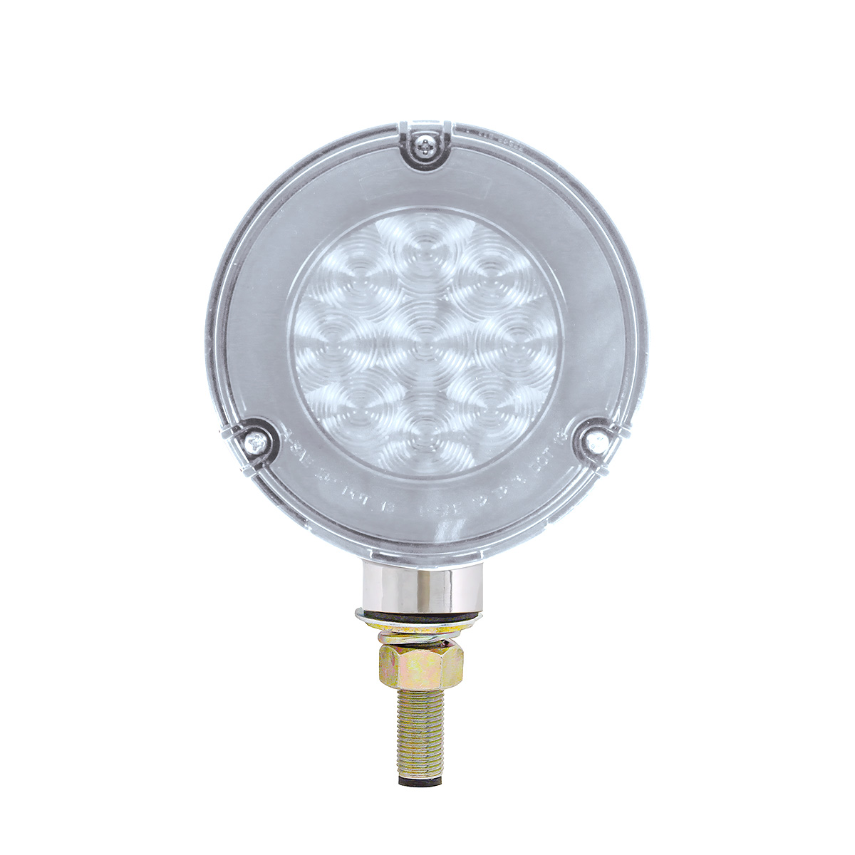 54 LED Single Stud Double Face GloLight (Turn Signal) - Amber & Red LED/Clear Lens - Thumbnail 3