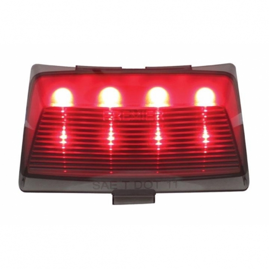 8 LED Fender Tip Light For Harley Motorcycle- Red LED/Smoke Lens