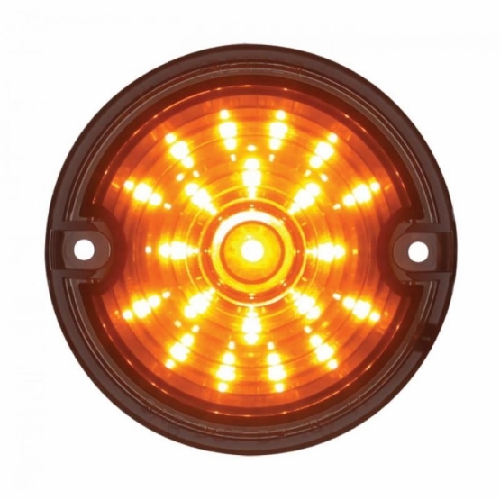 21 LED 3-1/4" Dual Function Signal Light For Harley Motorcycle With 1157 Plug - Amber LED/Smoke Lens