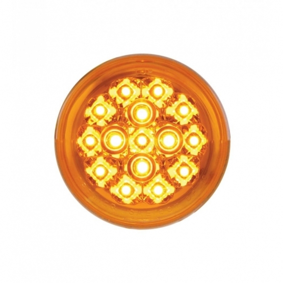 15 LED 2-3/8" Turn Signal Light For Harley Motorcycle- Amber LED/Amber Lens