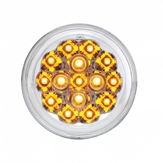 15 LED 2-3/8" Turn Signal Light For Motorcycle- Amber LED/Clear Lens