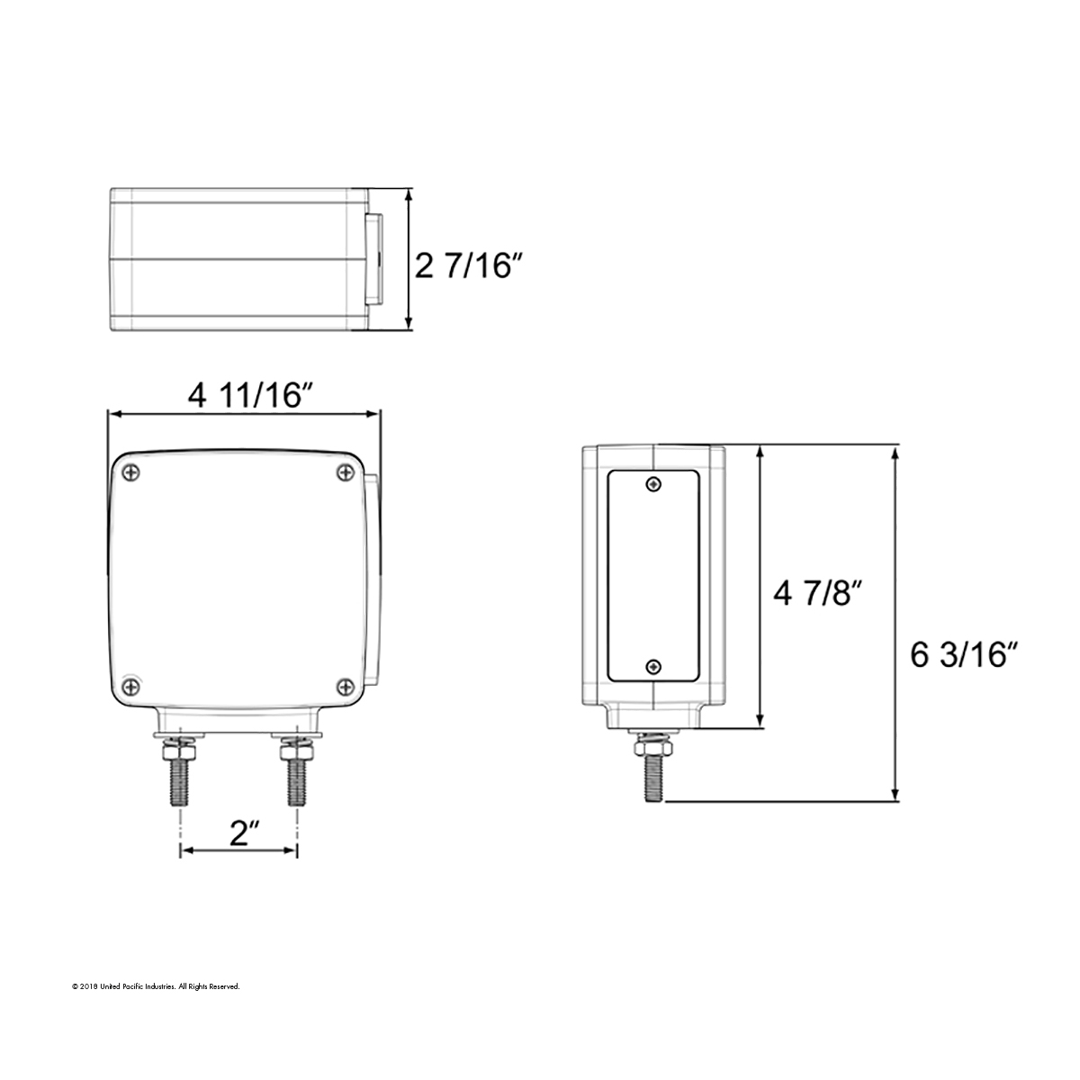 53 LED Double Stud Double Face GloLight With Side Marker (Turn Signal) Passenger - Amber & Red LED/Amber & Red Lens - Thumbnail 5