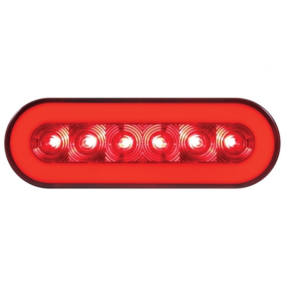 22 LED 6" Oval GloLight (Stop, Turn & Tail) - Red LED/Red Lens