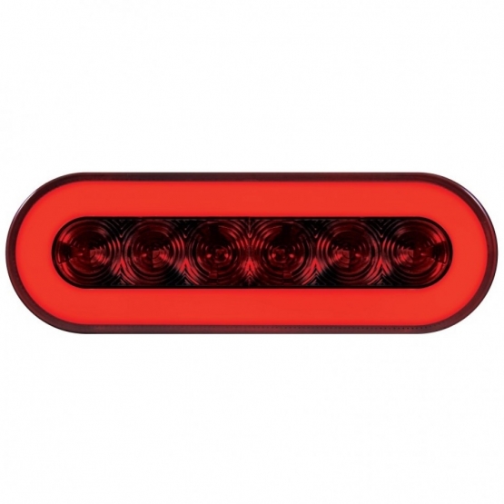 22 LED 6" Oval GloLight (Stop, Turn & Tail) - Red LED/Red Lens - Thumbnail 2