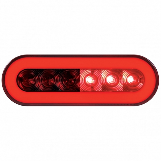 22 LED 6" Oval GloLight Kit (Stop, Turn & Tail) - Red LED/Red Lens (Each) - Thumbnail 4