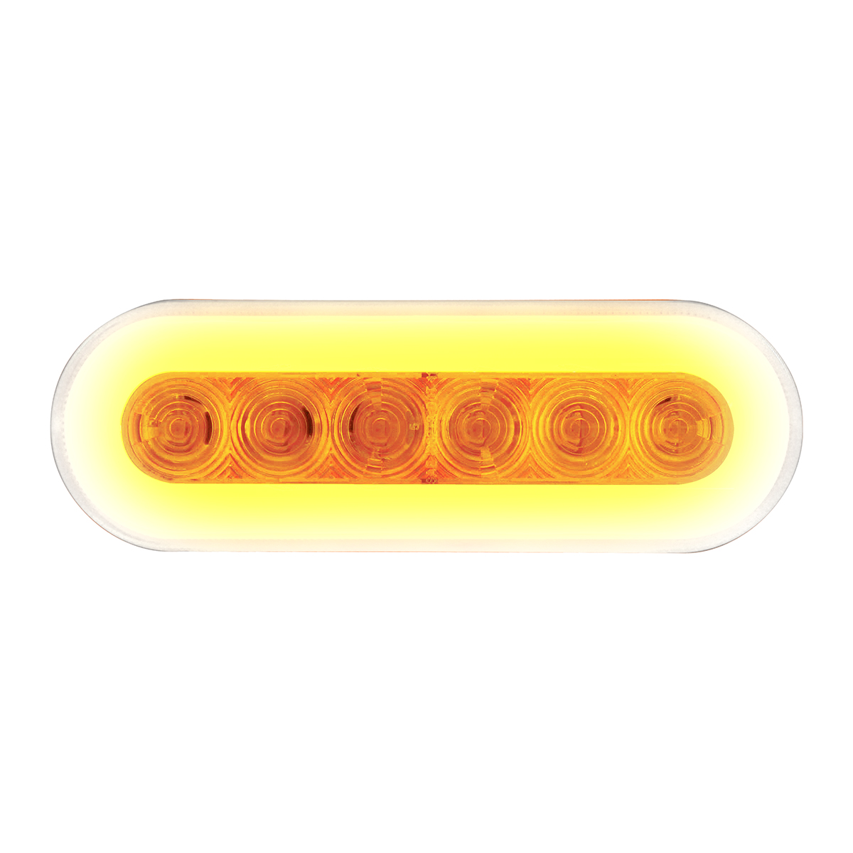 22 LED 6" Oval GloLight (Turn Signal) - Amber LED/Clear Lens - Thumbnail 2