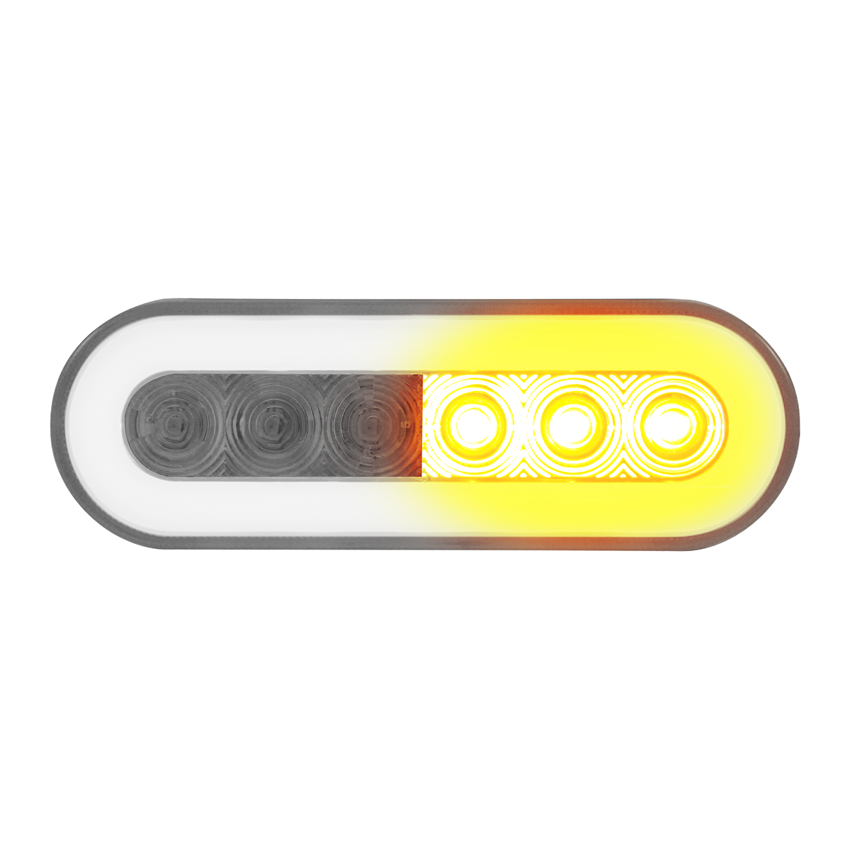 22 LED 6" Oval GloLight (Turn Signal) - Amber LED/Clear Lens - Thumbnail 3