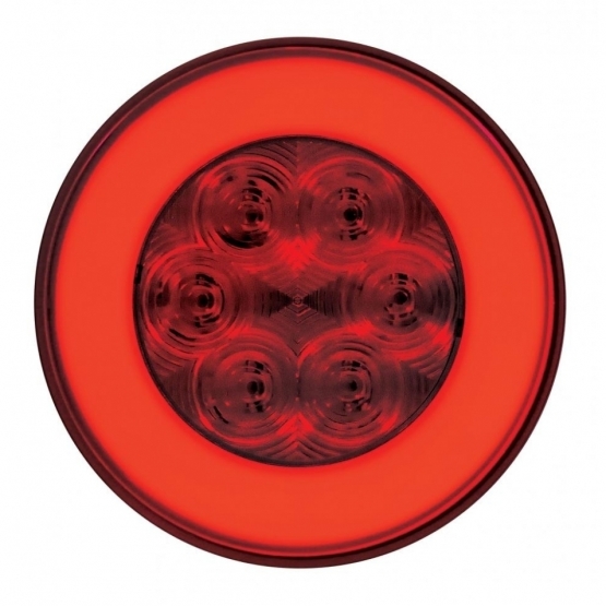 21 LED 4" Round GloLight (Stop, Turn & Tail) - Red LED/Red Lens - Thumbnail 2