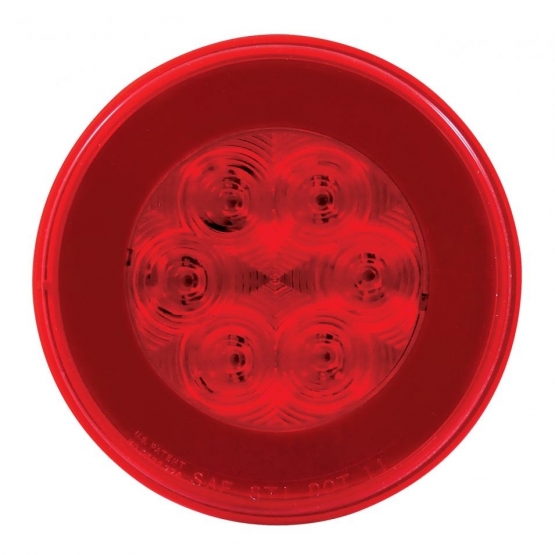 21 LED 4" Round GloLight (Stop, Turn & Tail) - Red LED/Red Lens (Bulk) - Thumbnail 3