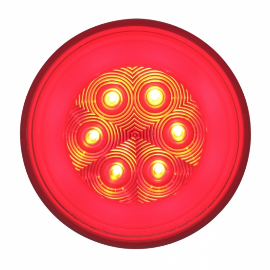 21 LED 4" Round GloLight (Stop, Turn & Tail) - Red LED/Clear Lens