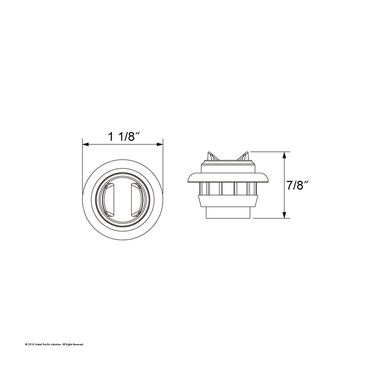 2 LED 3/4" Mini Light With Bezel (Clearance/Marker) - Amber LED/Amber Lens - Thumbnail 5