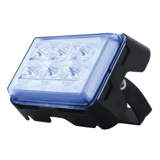 6 High Power LED Rectangular Warning Light With Bracket - Blue LED (Bulk) - Thumbnail 2
