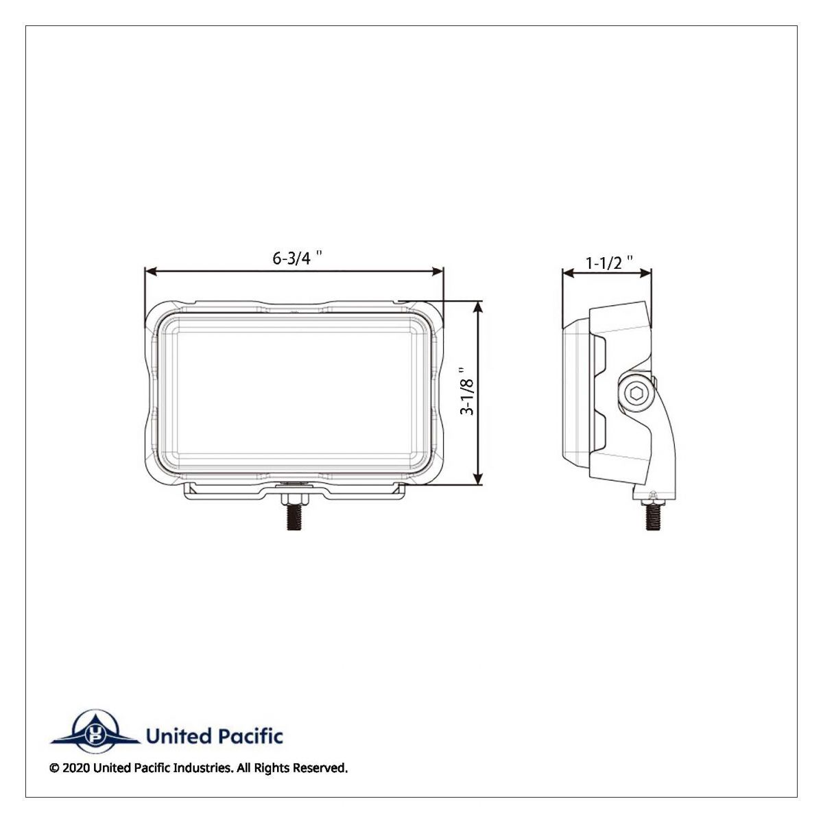 6 High Power LED Rectangular Warning Light With Bracket - Red LED (Bulk) - Thumbnail 5