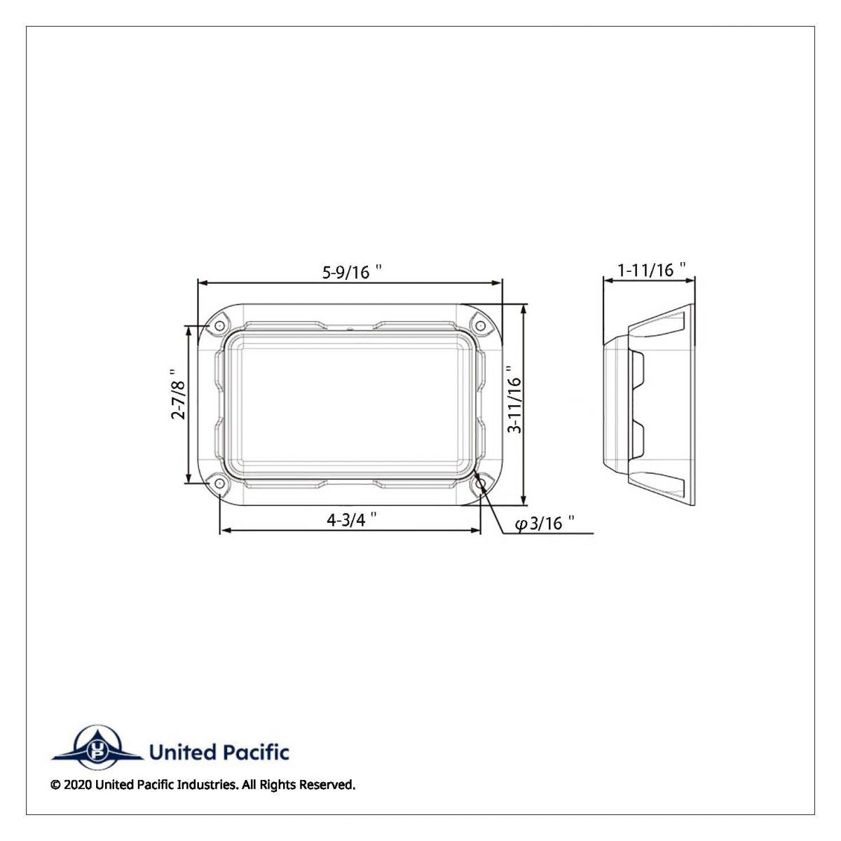 6 High Power LED Rectangular Warning Light - Blue LED (Bulk) - Thumbnail 6