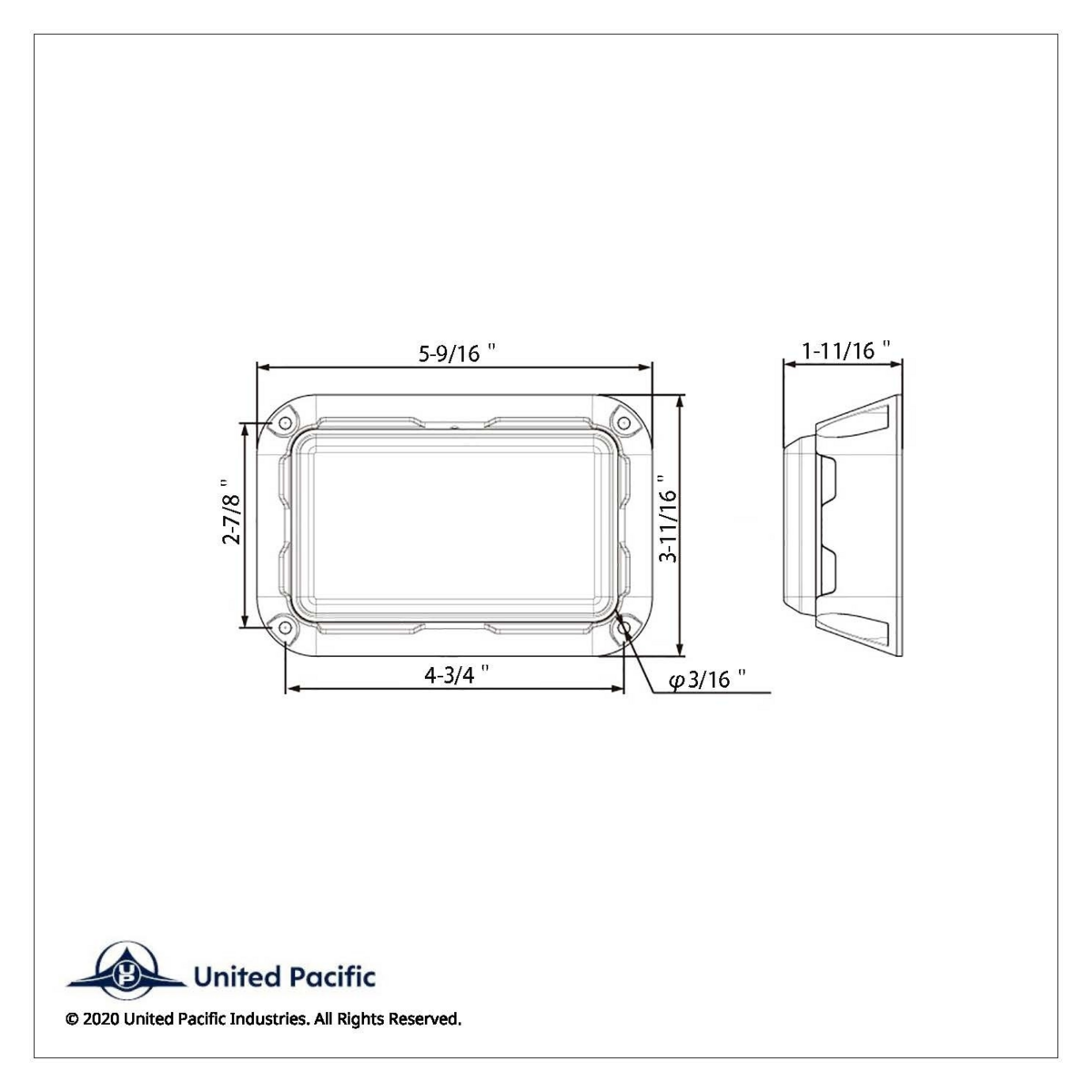 6 High Power LED Rectangular Warning Light - Blue LED (Bulk) - Thumbnail 7