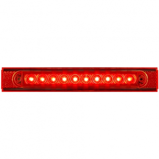 10 LED Conspicuity Reflector Plate Light With Red Reflector - Red LED/Red Lens (Each)