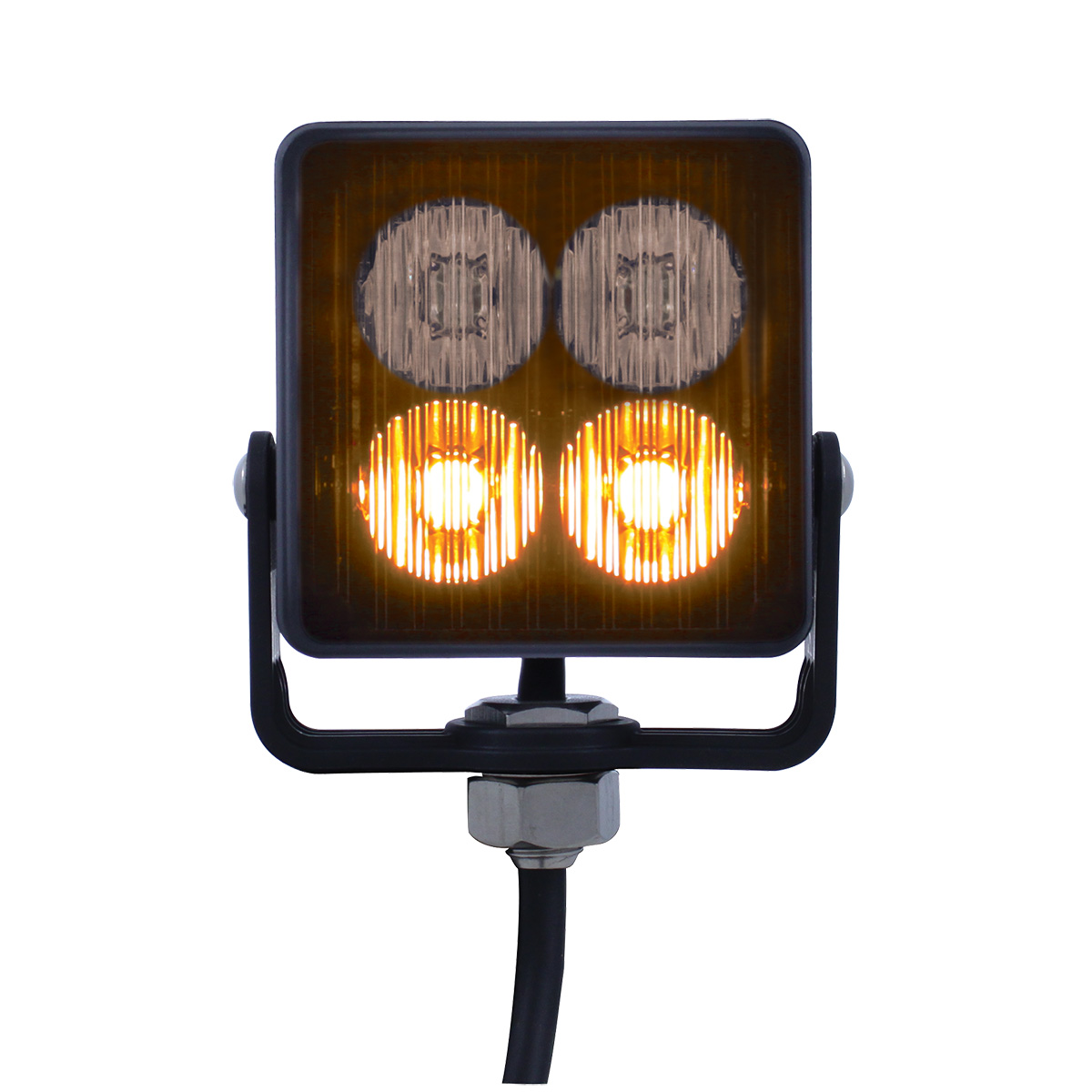 4 High Power LED Square Warning Lighthead - Amber LED (Bulk) - Thumbnail 3