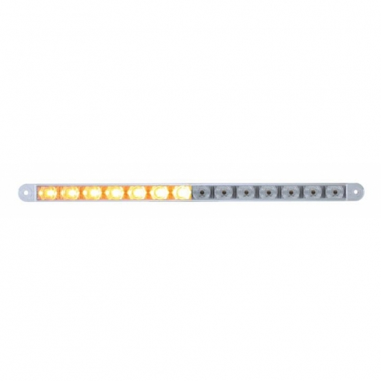 14 LED 12" Auxiliary Warning Light Bar Only - Amber LED/Clear Lens (Bulk) - Thumbnail 2