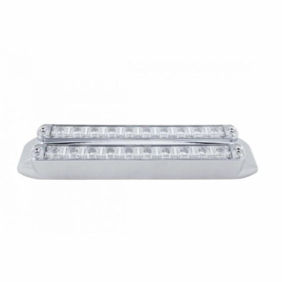 Dual 10 LED 6-1/2" Light Bars (Stop, Turn & Tail) - Red LED/Clear Lens - Thumbnail 2
