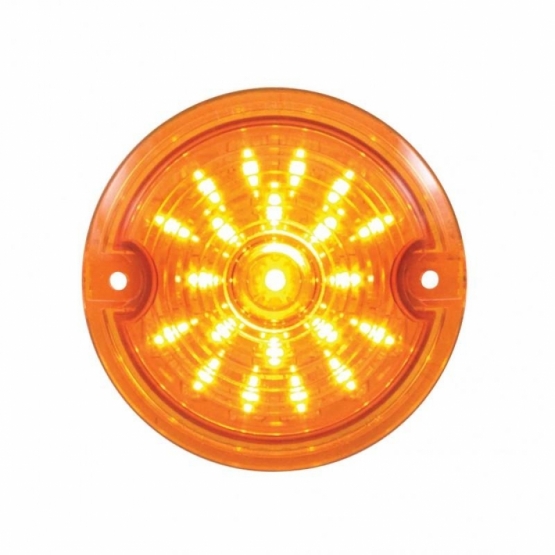 21 LED 3-1/4" Signal Light For Harley Motorcycle With 1156 Plug - Amber LED/Amber Lens