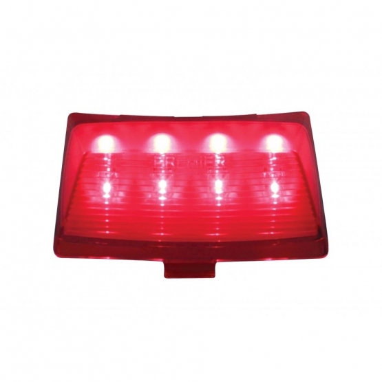 8 LED Fender Tip Light For Harley Motorcycle- Red LED/Red Lens (Bulk)