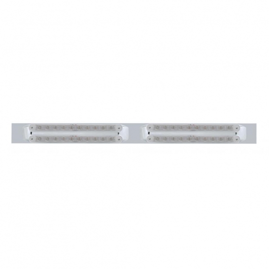 Chrome Top Mud Flap Plate With Four 10 LED 9" Light Bars - Red LED/Clear Lens (Each)