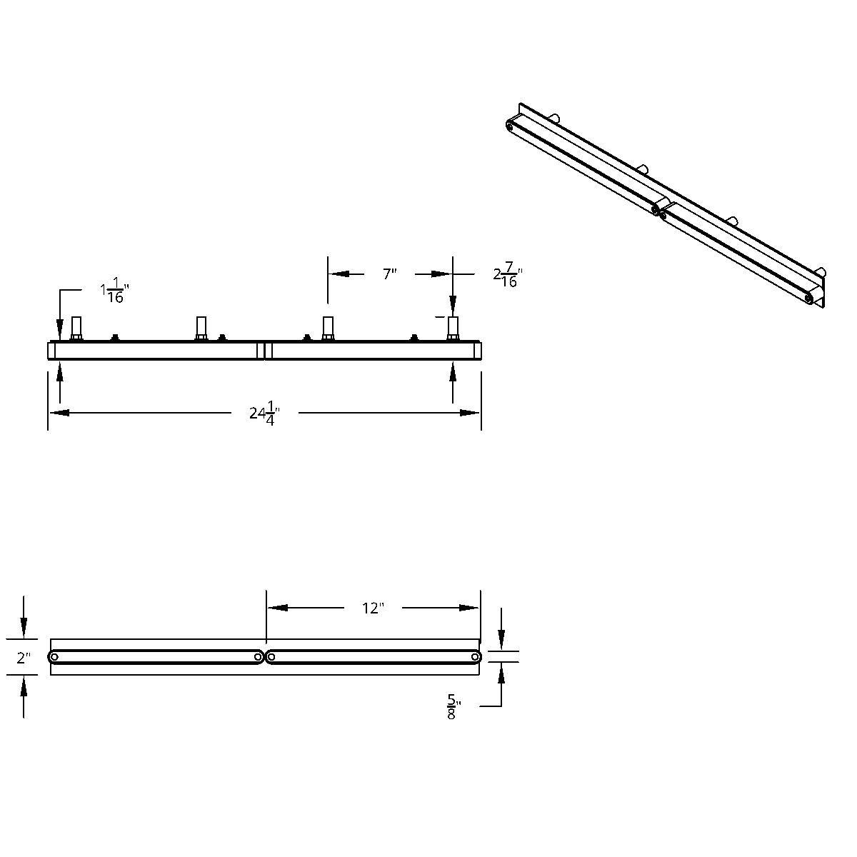 Chrome Top Mud Flap Plate With Two 14 LED 12" Light Bars - Red LED/Red Lens (Each) - Thumbnail 2