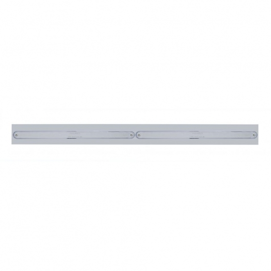 Chrome Top Mud Flap Plate With Two 14 LED 12" Light Bars - Red LED/Chrome Lens (Each)