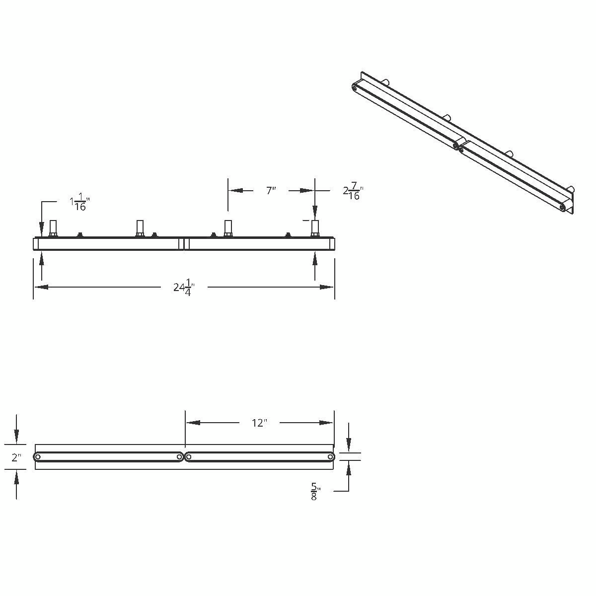 Chrome Top Mud Flap Plate With Two 14 LED 12" Light Bars - Red LED/Chrome Lens (Each) - Thumbnail 2