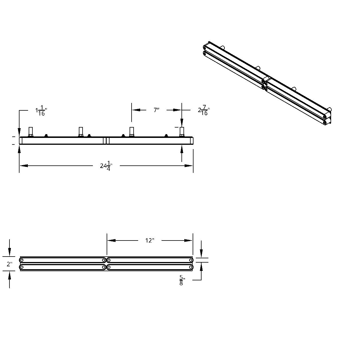 Chrome Top Mud Flap Plate With Four 19 LED 12" Reflector Light Bars - Red LED/Red Lens (Each) - Thumbnail 2