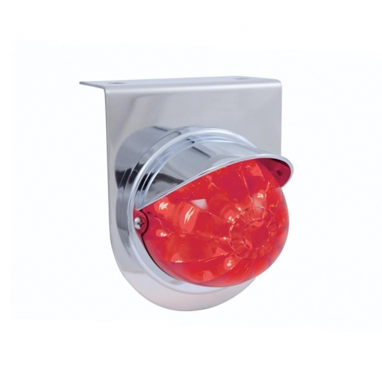 Stainless Light Bracket With 17 LED Dual Function Watermelon Light & Visor - Red LED/Red Lens