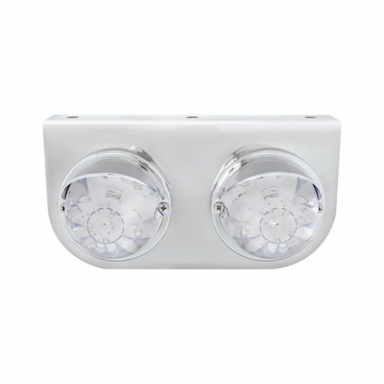 SS Light Bracket With 2X 17 LED Dual Function Watermelon Lights & Visors - Red LED/Clear Lens