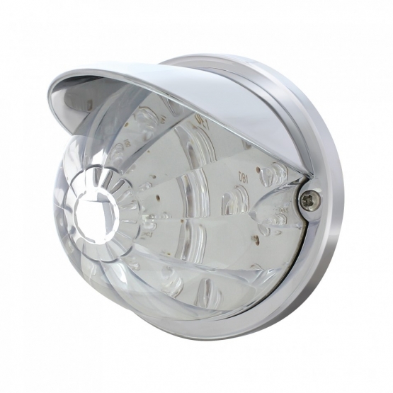 17 LED Dual Function Watermelon Flush Mount Kit With Visor - Red LED/Clear Lens