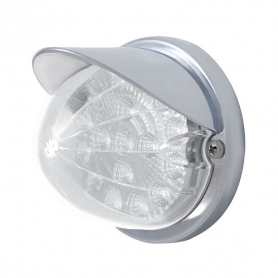 17 LED Reflector Watermelon Flush Mount Kit With Visor - Amber LED/Clear Lens