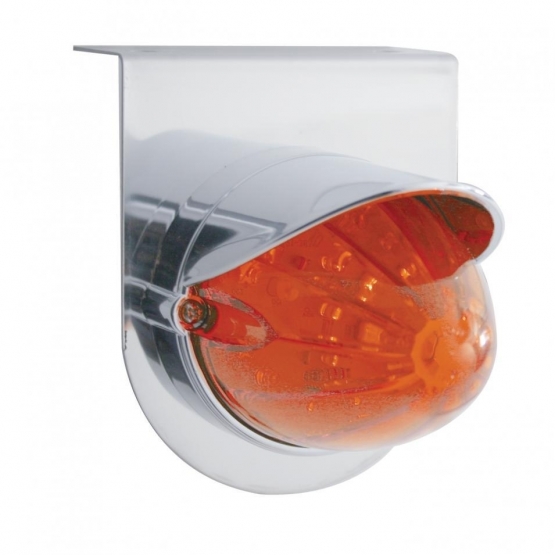 Stainless Light Bracket With 19 LED Bullet Style Grakon 1000 Light & Visor - Amber LED/Dark Amber Lens