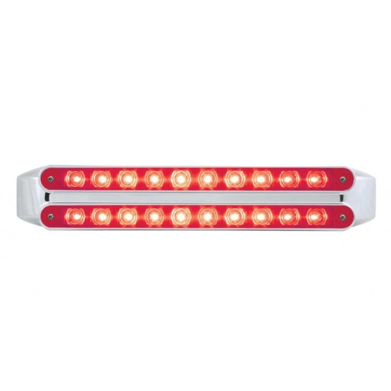Dual 10 LED 9" Light Bars (Stop, Turn & Tail) - Red LED/Red Lens